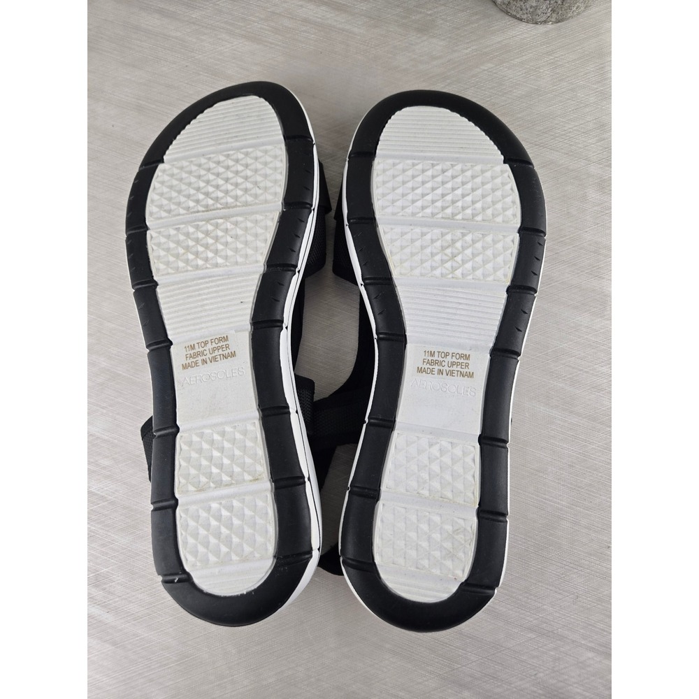 Aerosoles Top Form Womens Black Mesh Front Zip Sporty Slingback Sandals 11M - Picture 6 of 11